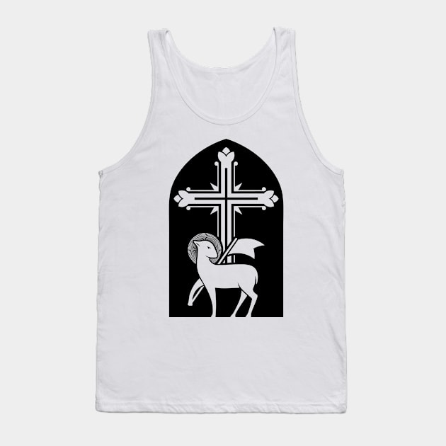 Lamb of God and crucifixion cross. Tank Top by Reformer